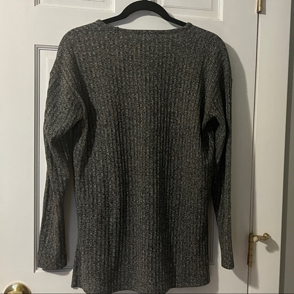 LOFT Gray Ribbed Sweater - Picture 4 of 4
